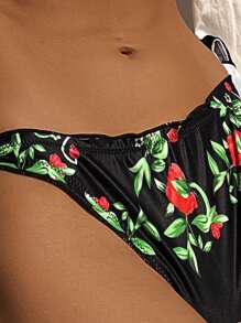 Floral Print Halter Bikini Set - Multicolor - View 3