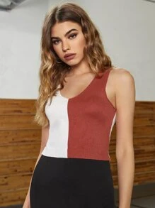 Seusyu Knit ngọnKhối MàuGiải trí - Đỏ và trắng - Xem 4