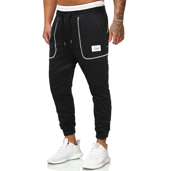 

Men Letter Graphic Drawstring Waist Sweatpants, Black