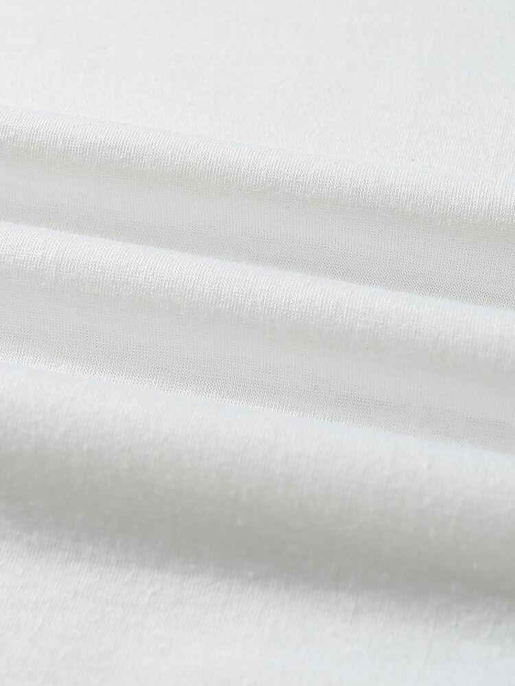 Manfinity Men Drop Shoulder Letter Graphic Tee - White - View 3