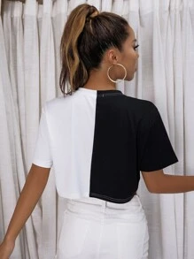 SHEIN Unity Áo thun Đồ họa Giải trí - Đen và trắng - Xem 2