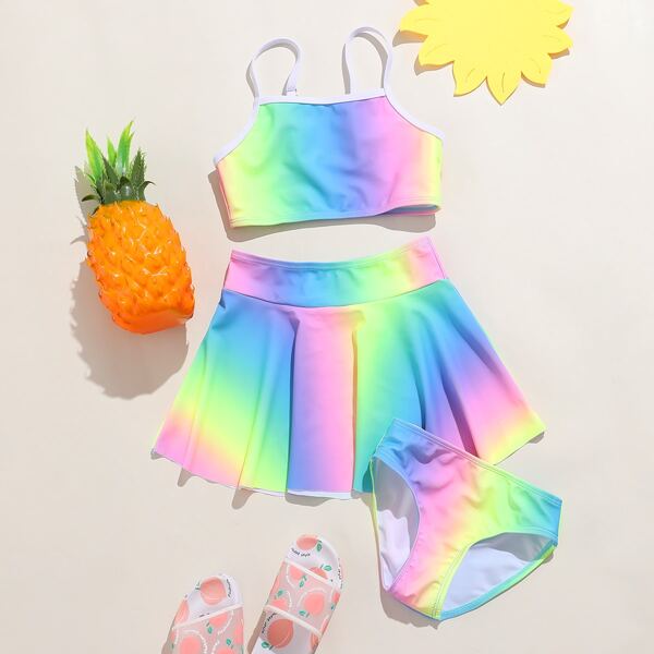 

3pack Baby Girl Ombre Bikini Swimsuit, Multicolor