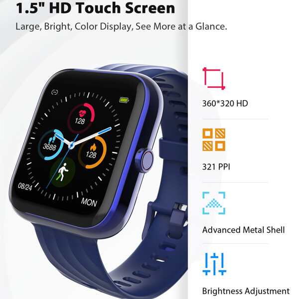 

Waterproof Smartwatch with Heart Rate