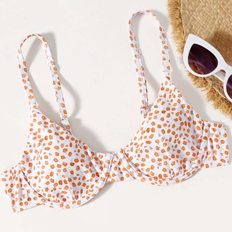 

Ditsy Floral Underwire Bikini Top, Orange