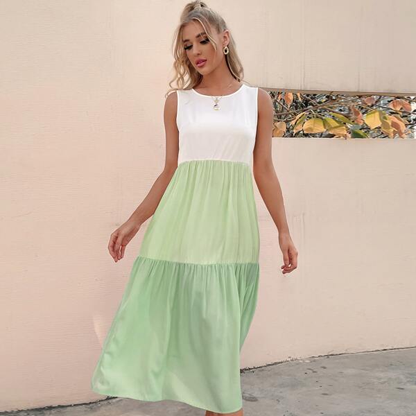 

Color Block Smock Dress, Multicolor