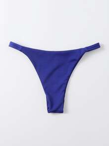 Ribbed Knit Bikini Bottom, For Summer Beach Vacation - Purple - View 2