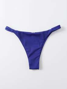 Ribbed Knit Bikini Bottom, For Summer Beach Vacation - Purple - View 6