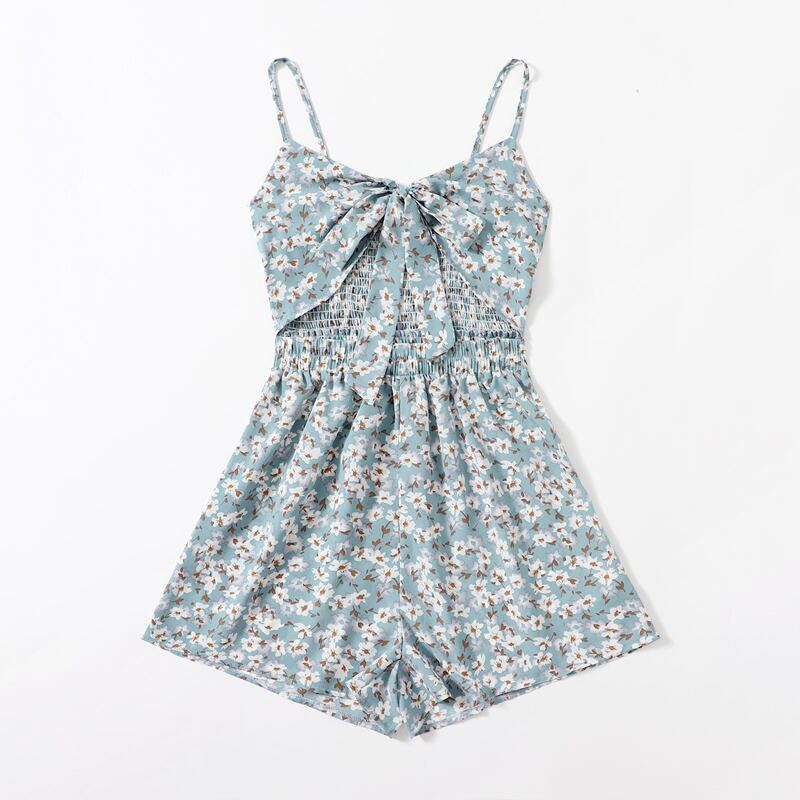 

Ditsy Floral Cut Out Cami Romper, Dusty blue
