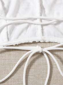 Soleia Lace Up Backless Guipure Lace Cami Top