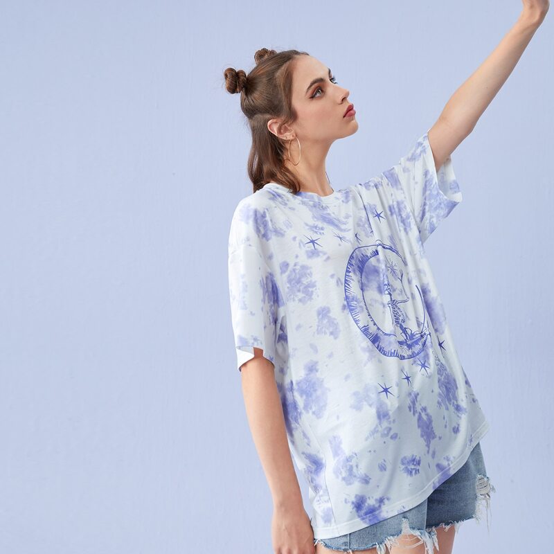 

Skull Graphic Tie Dye Tee, Multicolor
