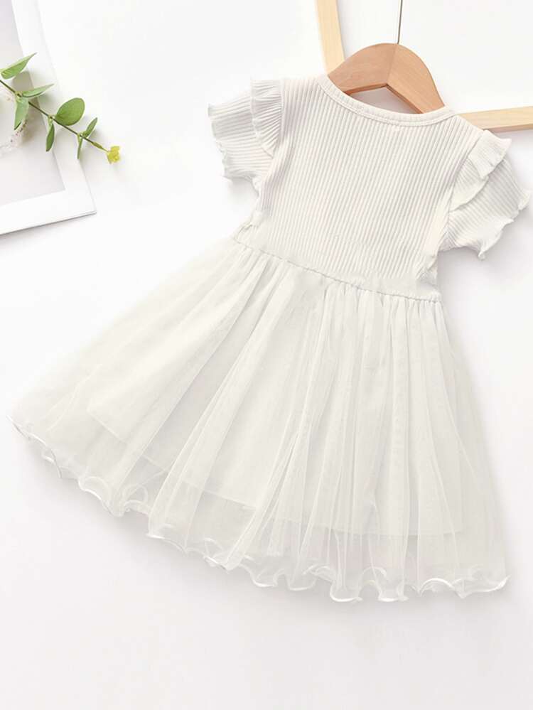 Toddler Girls Cartoon Graphic Tutu Dress - White - View 2