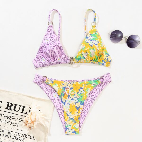 

Бикини цветочным рисунком, Многоцветный