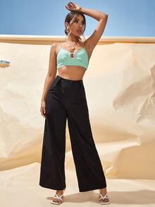 SHEIN Allurite Top de tirantes cargo con aro - verde menta - Ver 3