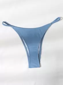 Swim Mod Summer Beach Thong Bikini Panty - Dusty Blue - View 2