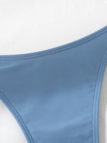 Swim Mod Summer Beach Thong Bikini Panty - Dusty Blue - View 5