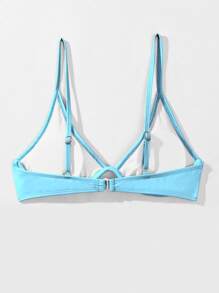 Summer Smocked Underwire Bikini Top - Baby Blue - View 2