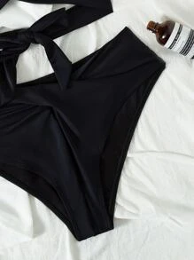 Swim Mod Summer Beach Wrap Halter Push Up Bikini Set