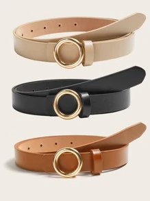 3入組圓形搭扣腰帶 - 彩色 - 查看 1