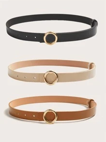 3入組圓形搭扣腰帶 - 彩色 - 查看 2
