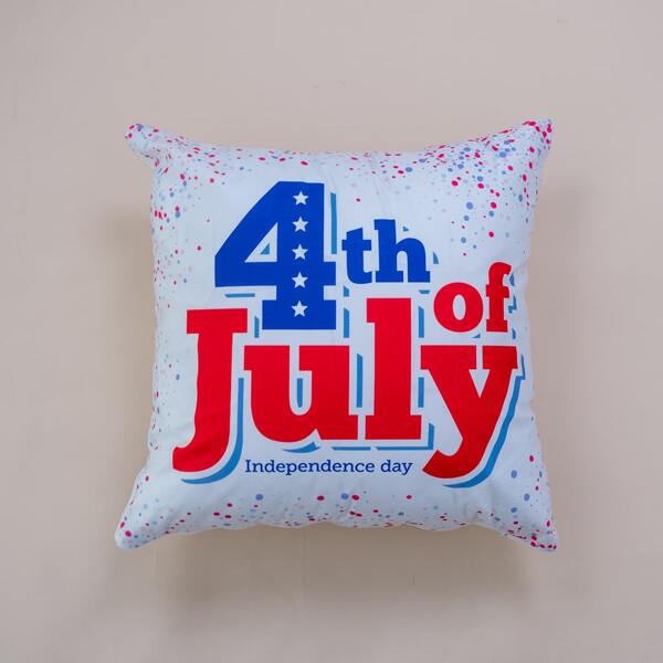 

Letter Graphic Independence Day Cushion Cover Without Filler, Multicolor