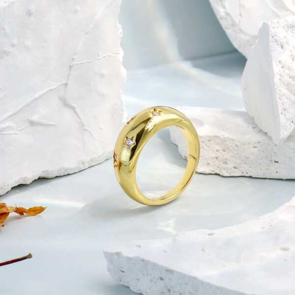 

Zircon Decor Ring, Gold