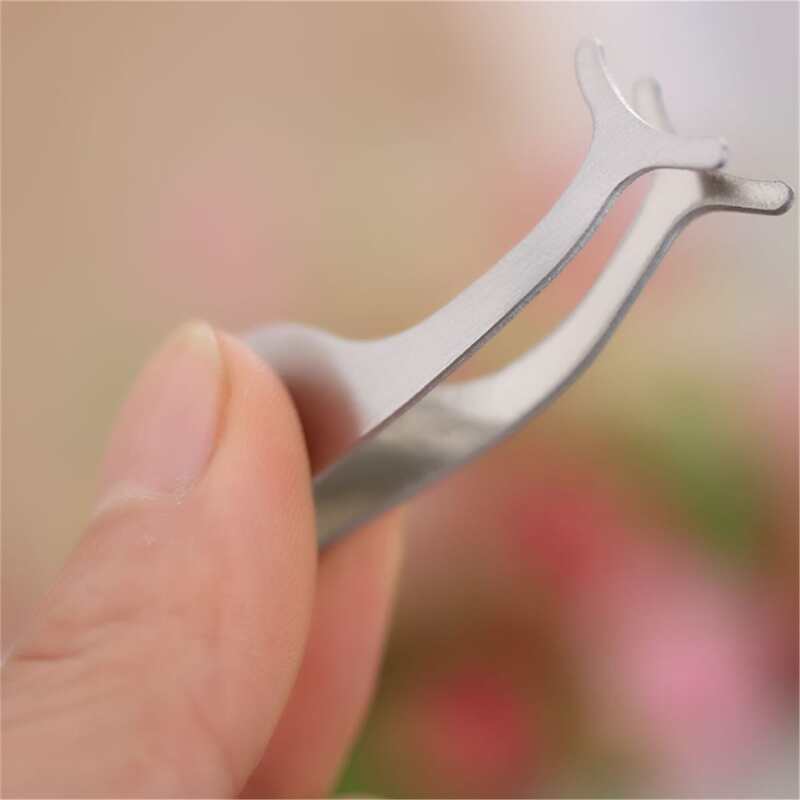 

1pc Eyelashes Tweezers, Silver