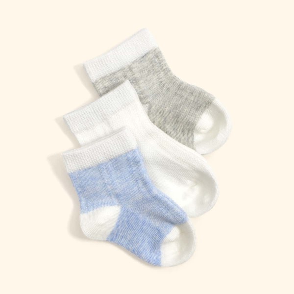 

3pairs Baby Color Block Socks, Multicolor