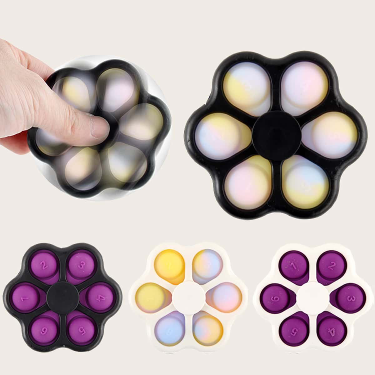 

1pc Random Floral Stress Relief Bubble Toy, Multicolor