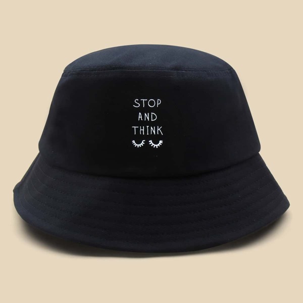 

Letter Graphic Bucket Hat, Black