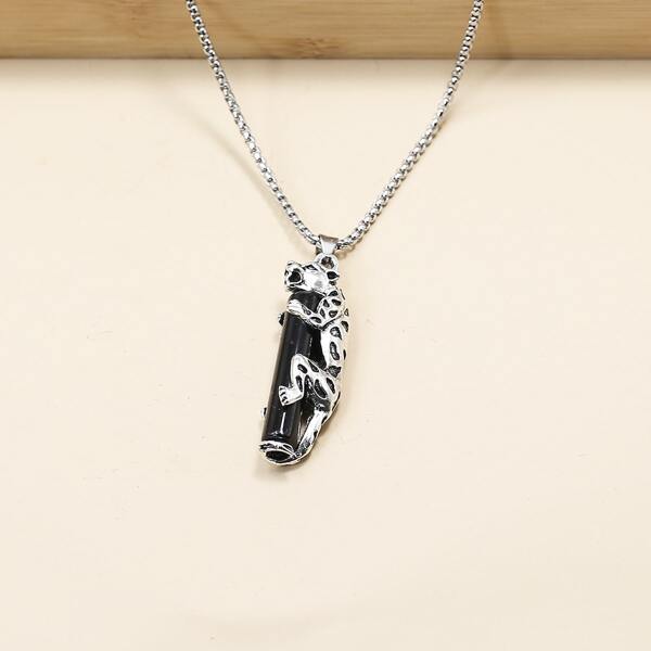 

Men Animal Charm Necklace, Black