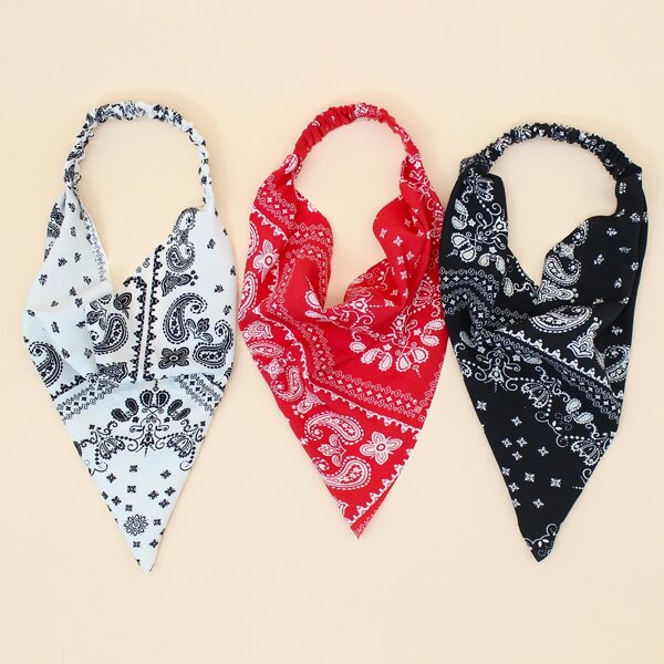 

3pcs Toddler Girls Paisley Print Hair Band, Multicolor