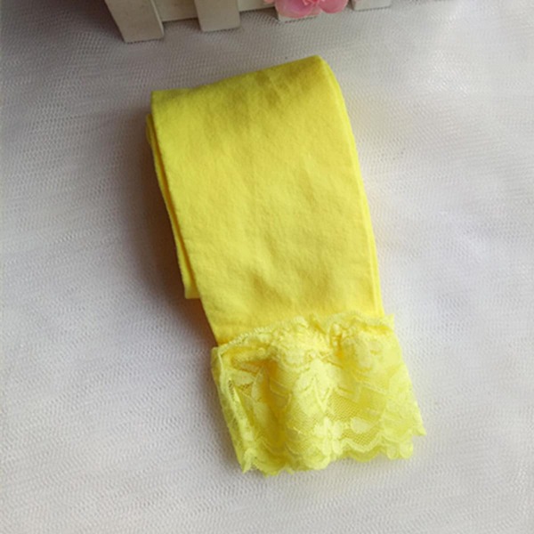 

Toddler Girls Contrast Lace Capris Leggings, Yellow