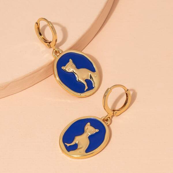 

Oval Drop Earrings, Gold