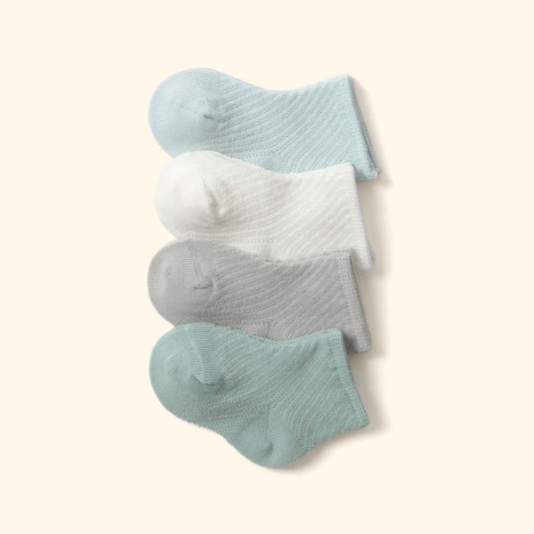 

4pairs Baby Simple Socks, Multicolor