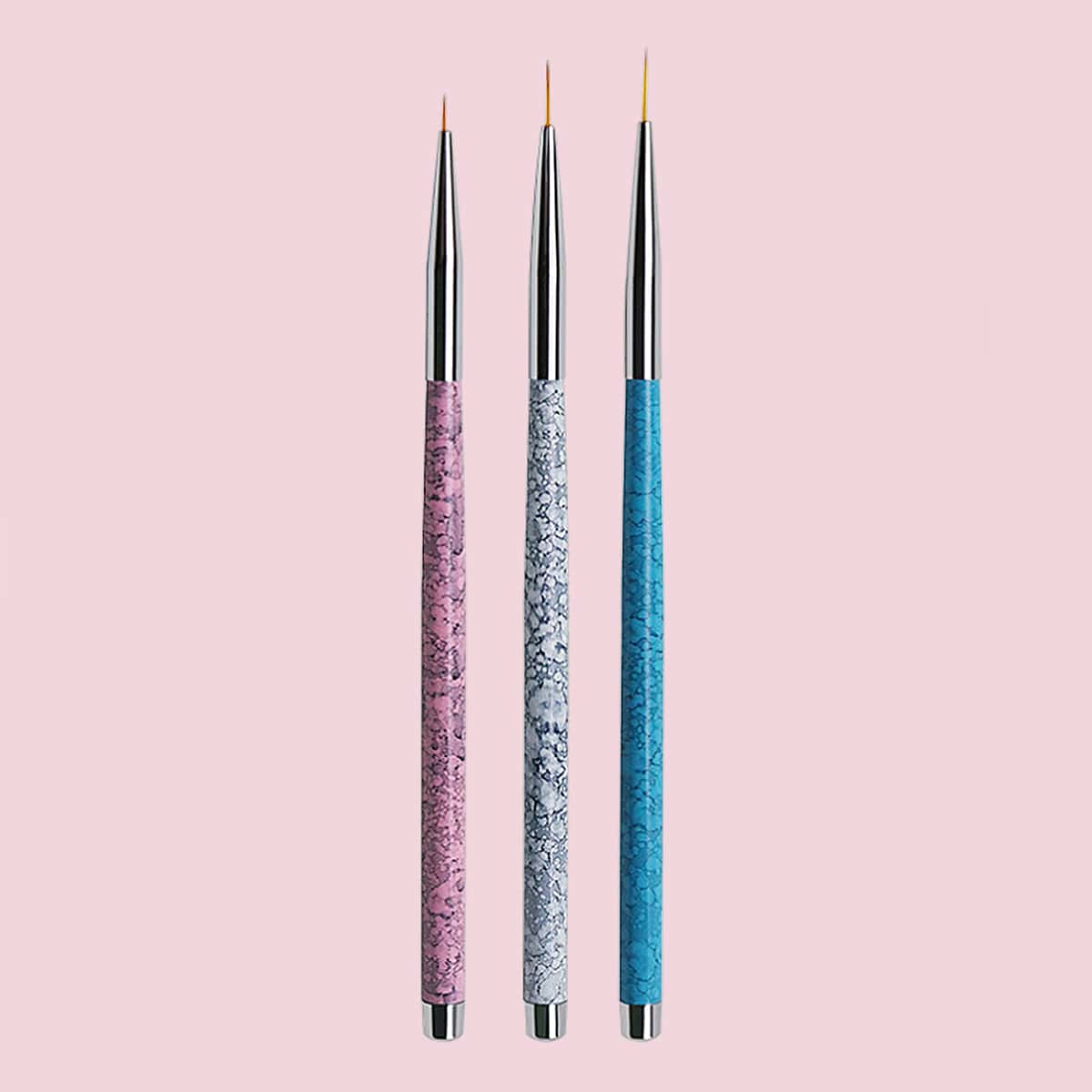 

3pcs Nail Art Drawing Pen, Multicolor