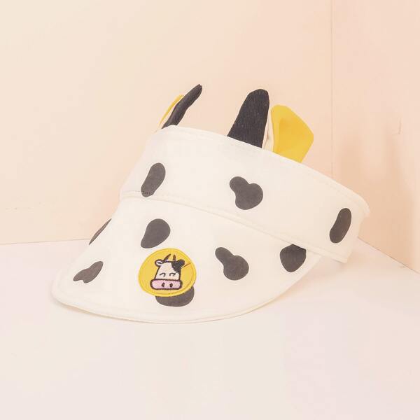

Toddler Kids Cow Pattern Visor Hat, Multicolor