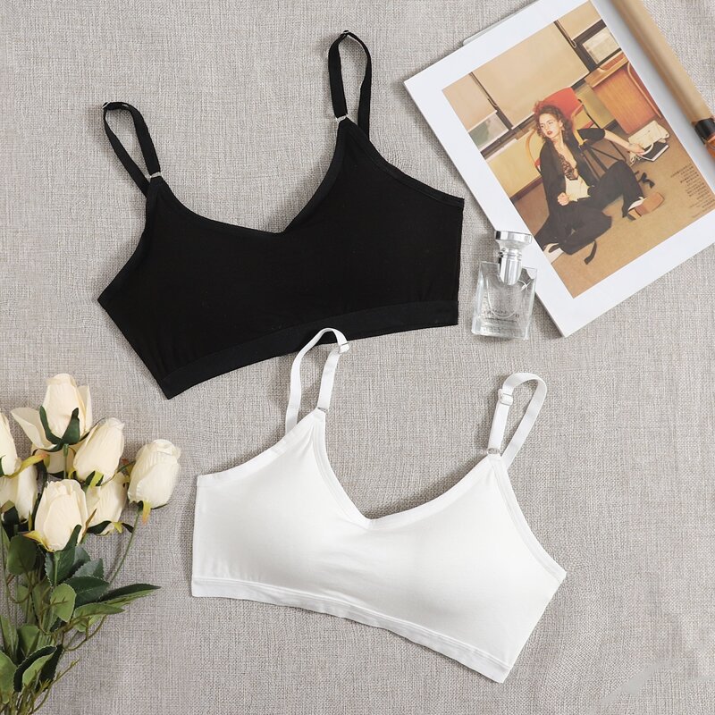 

2pack Solid Bra Set, Black and white