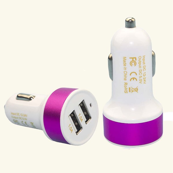 

USB Port Car Charger, Pink