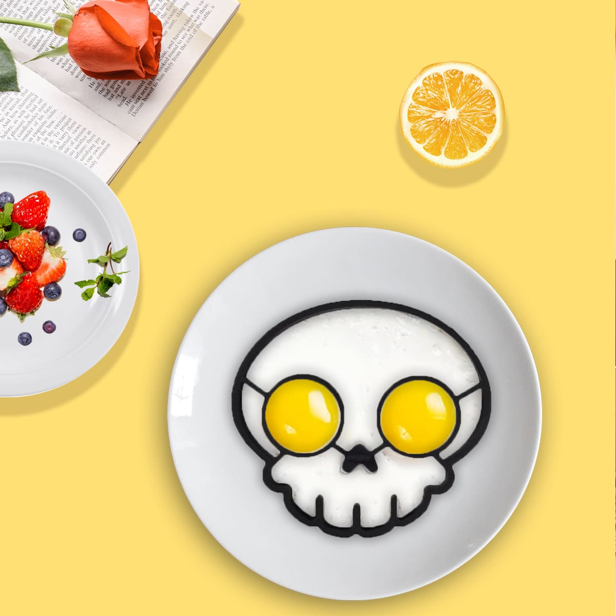 

1pc Skeleton Fried Egg Mold, Black