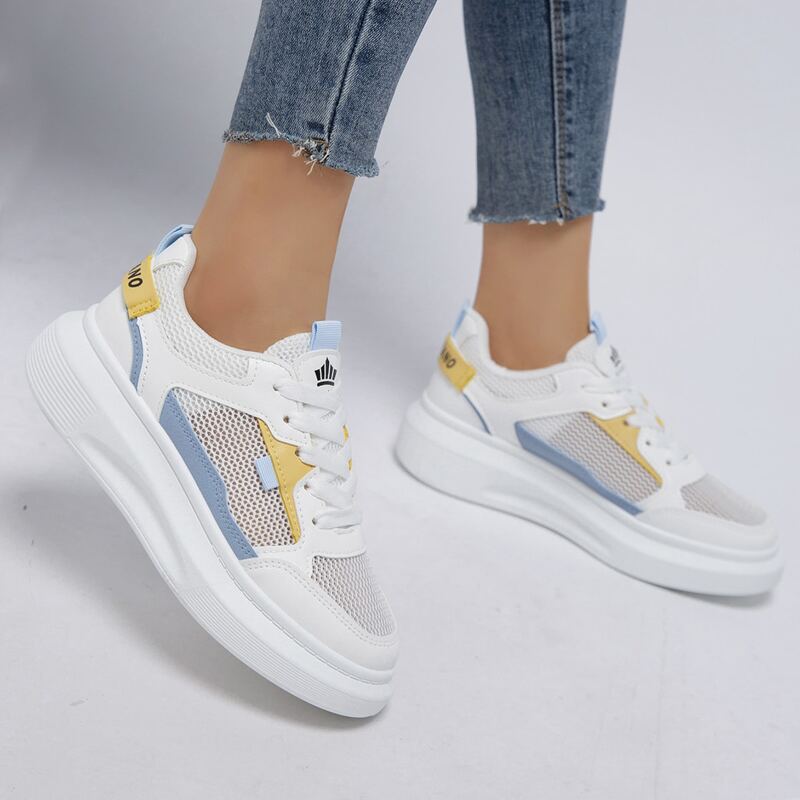 

Lace-up Mesh Skate Shoes, White