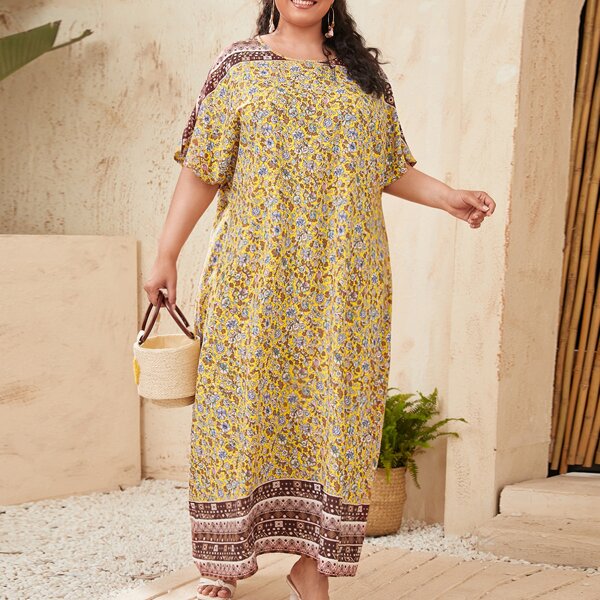 

Plus Ditsy Floral Dress, Multicolor