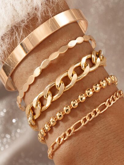 5pcs Simple Chain Bracelet