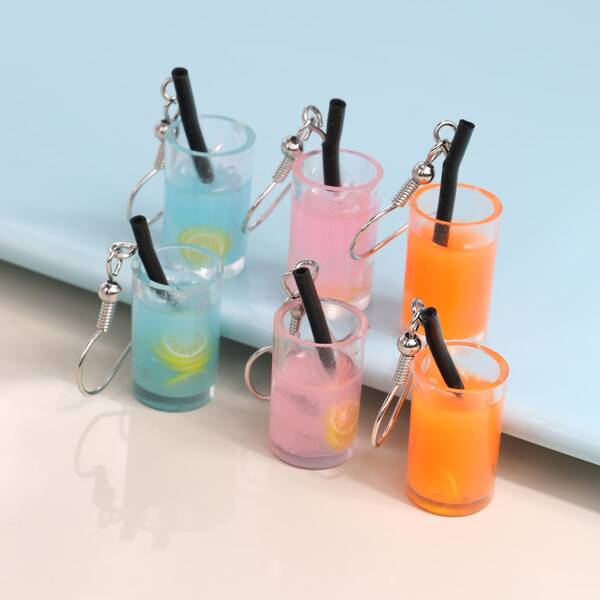 

3pairs Girls Fruit Decor Drop Earrings, Multicolor