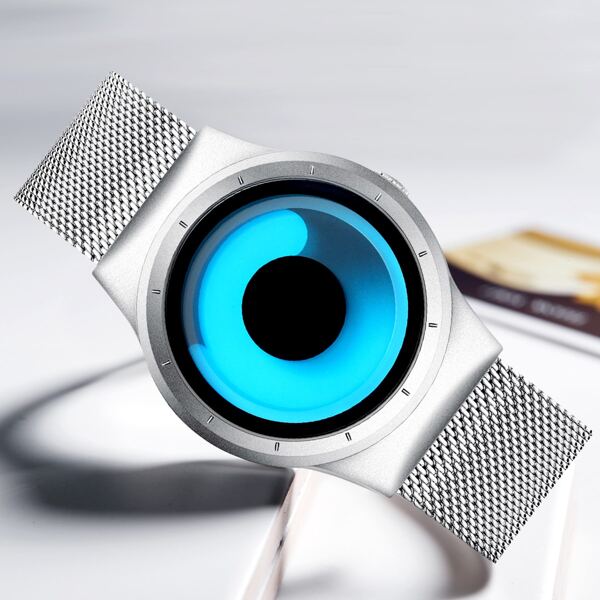 

Men Mesh Strap Round Pointer Quartz Watch