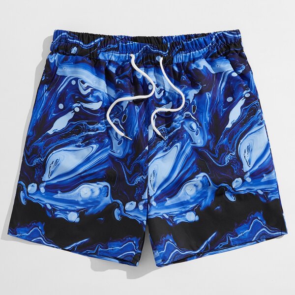 

Guys Graphic Drawstring Shorts, Blue