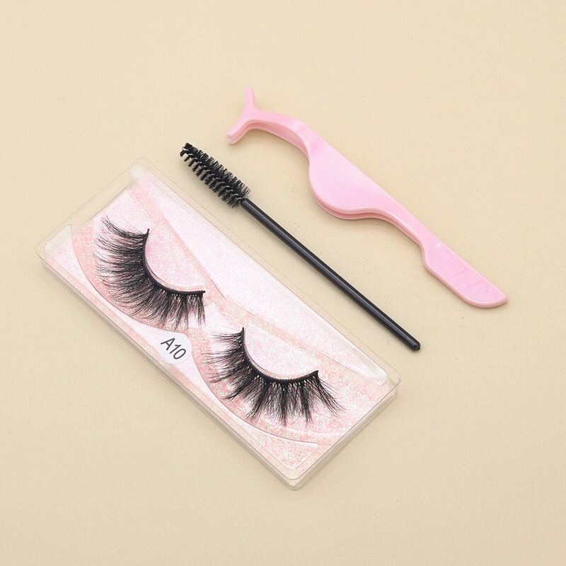 

1pair Volume Eyelashes & 1pc Brush & 1pc Tweezers, Black