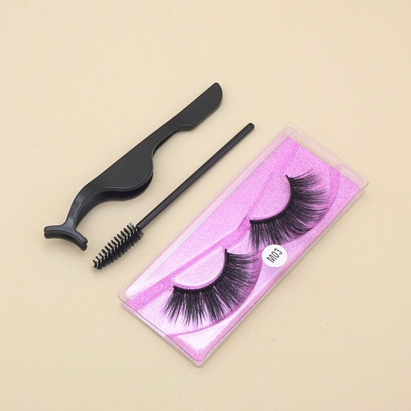 

1pair Volume Eyelashes & 1pc Brush & 1pc Tweezers, Black