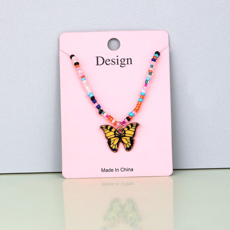 

Butterfly Pendant Necklace, Multicolor
