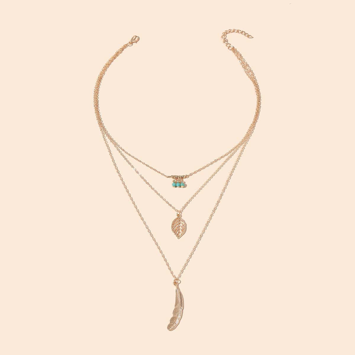 

Leaf Layered Necklace, Gold