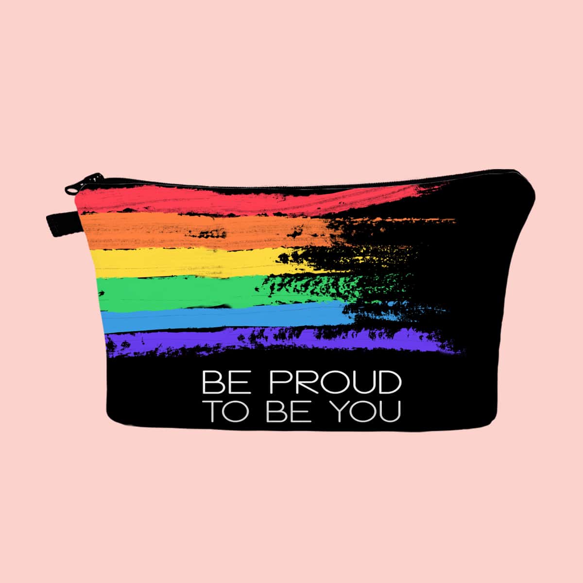 

Rainbow Striped Zipper Makeup Bag, Multicolor
